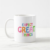 すばらしいことを期待 Inspirational Typography 引用 コーヒーマグカップ (左)