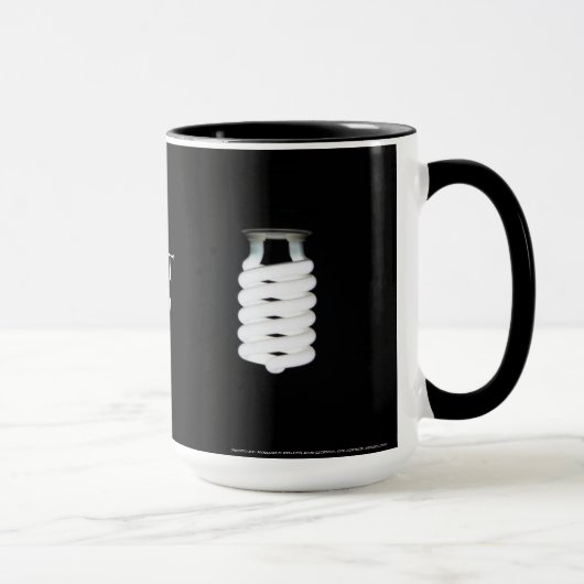 "すばらしいアイデア!"と電球のマグカップ マグカップ (右)