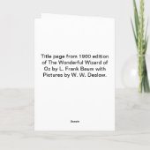 すばらしいオズの魔法使い -- 1900年 カード (裏面)