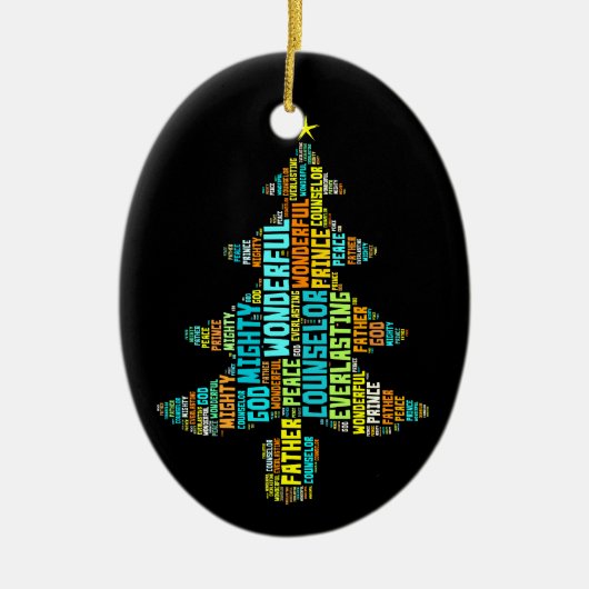 すばらしいカウンセラーの平和の強大な神の王子 セラミックオーナメント (正面)