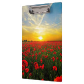 すばらしいケシ分野の日没の地平線 クリップボード (左)