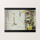 すばらしいコペンハーゲンデンマークのヴィンテージ旅行ポスター ジグソーパズル (横)