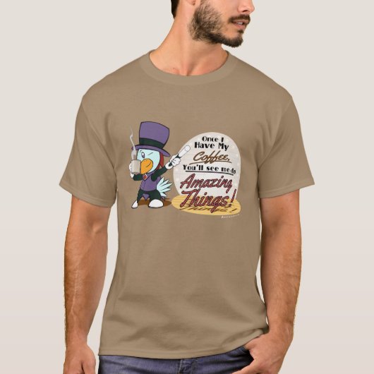 すばらしいコーヒー-煙突の鶏の人のティー Tシャツ (正面)