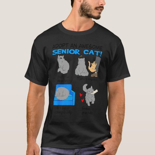 すばらしいシニア猫を飼おう Tシャツ (正面)