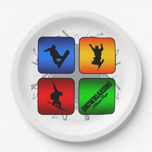 すばらしいスノーボードの都市スタイル ペーパープレート (正面)