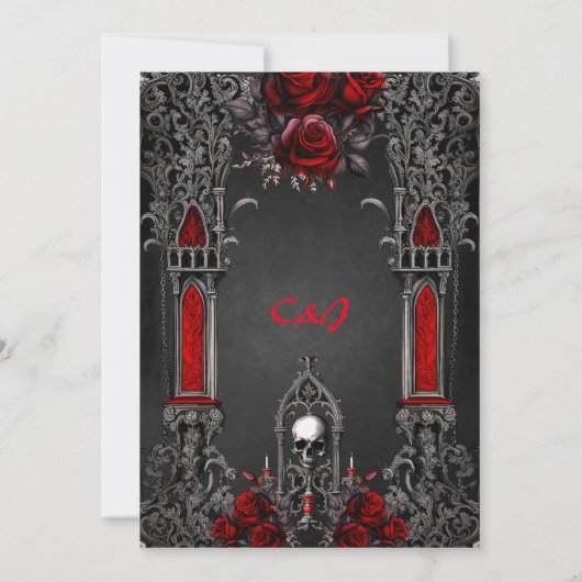 すばらしいダーク結婚ゴシックのデザイン。 招待状 (裏面)