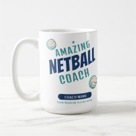 すばらしいネットボールコーチ 名前入り コーヒーマグカップ
