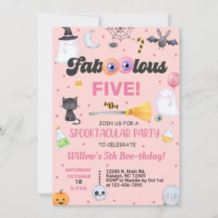 すばらしいハロウィンの女の子の誕生日招待(年齢不問) 招待状