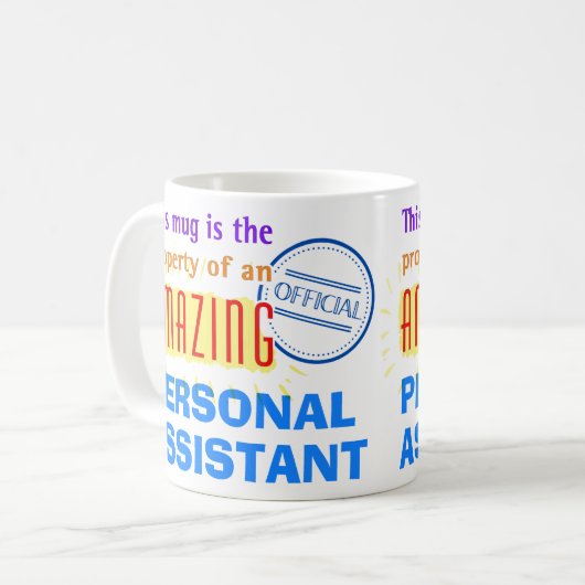 すばらしいパーソナルアシスタントの所有物 コーヒーマグカップ (正面左)