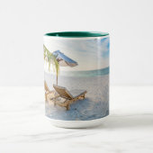 すばらしいビーチの日没 マグカップ (中央)