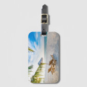 すばらしいビーチの日没 ラゲッジタグ (正面縦)