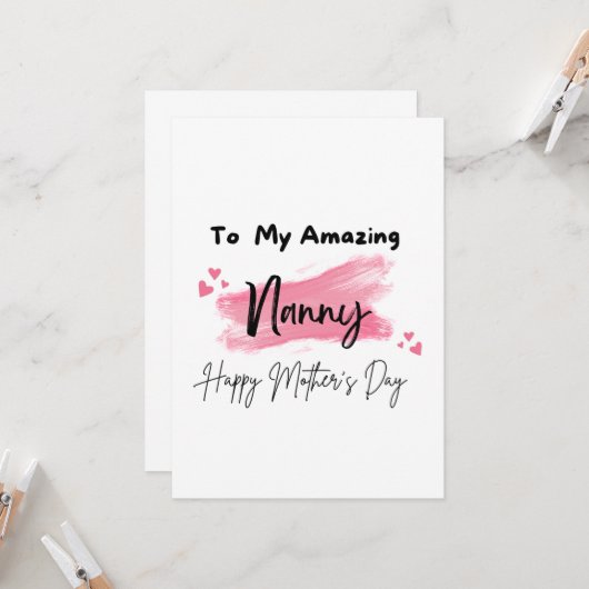 すばらしいベビーシッターに贈る母の日のメッセージ カード (正面/裏面インサイチュ)