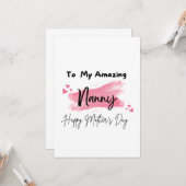 すばらしいベビーシッターへ お母さんの日おめでとう カード (正面/裏面インサイチュ)