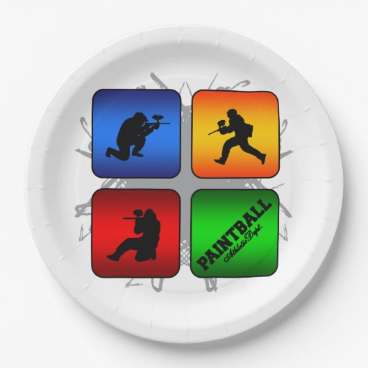 すばらしいペイントボールの都市スタイル ペーパープレート (正面)