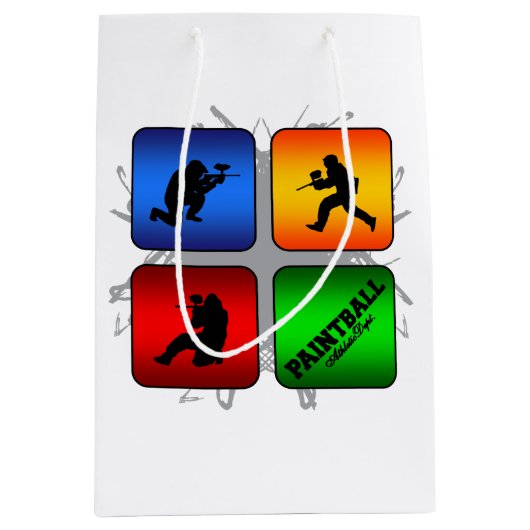 すばらしいペイントボールの都市スタイル ミディアムペーパーバッグ (正面)