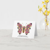 すばらしいマダラチョウのキルトパターンメッセージカード カード (黄色い花)