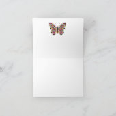 すばらしいマダラチョウのキルトパターンメッセージカード カード (内部)