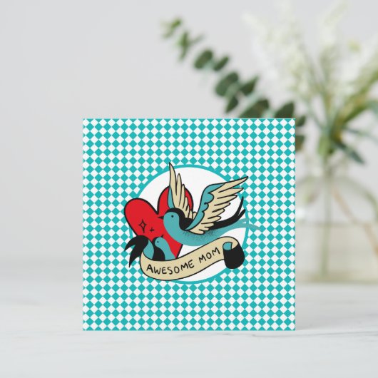 すばらしいママのタトゥーとハーレクインの母の日 カード (スタンド正面)