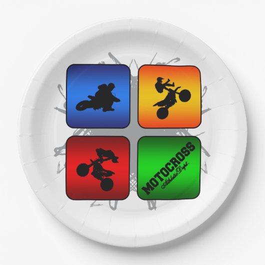 すばらしいモトクロスの都市スタイル ペーパープレート (正面)