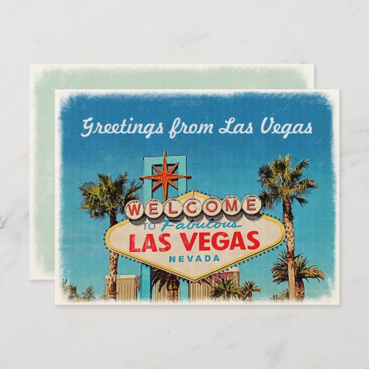 すばらしいラスベガスから挨拶するレトロのヴィンテージ ポストカード (正面/裏面)