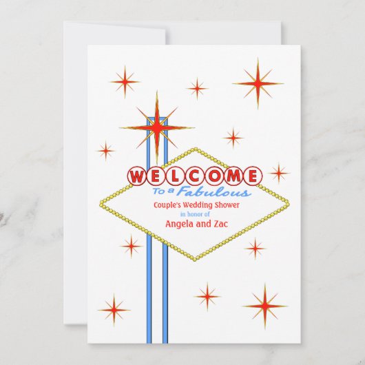 すばらしいラスベガスの印のウェディングシャワーの招待状 招待状 (正面)