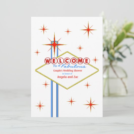 すばらしいラスベガスの印のウェディングシャワーの招待状 招待状 (スタンド正面)