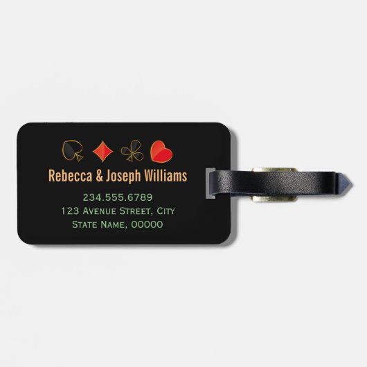 すばらしいラスベガスの行先の結婚式の結婚 ラゲッジタグ (裏面横)