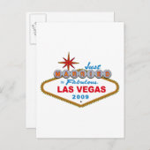 すばらしいラスベガス2009年のたった今結婚しました 案内ポストカード (正面/裏面)