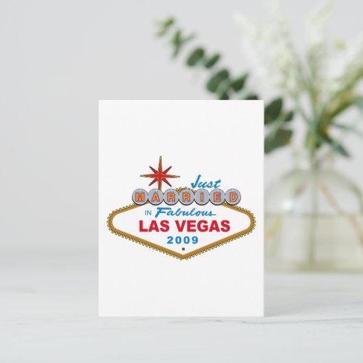 すばらしいラスベガス2009年のたった今結婚しました 案内ポストカード (スタンド正面)