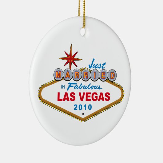 すばらしいラスベガス2010年のたった今結婚しました セラミックオーナメント (右)