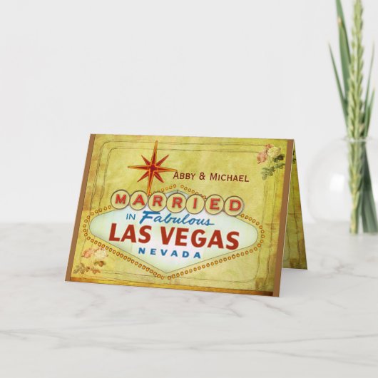 すばらしいラスベガス-ヴィンテージで結婚した 案内状 (正面)