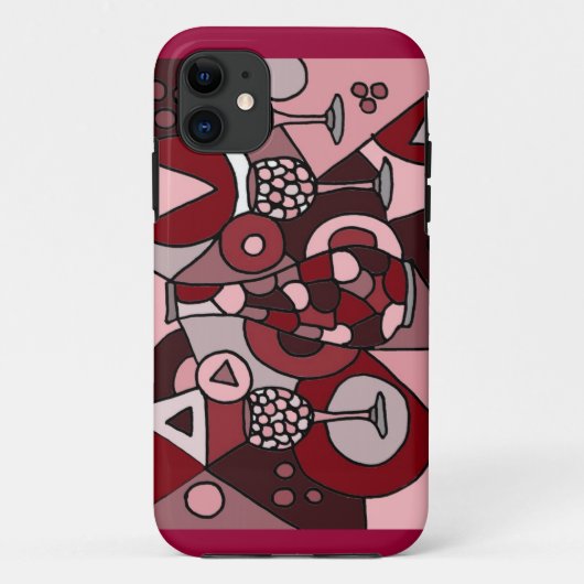 すばらしいワインのCarafeおよびガラスの抽象美術 Case-Mate iPhoneケース (裏面)