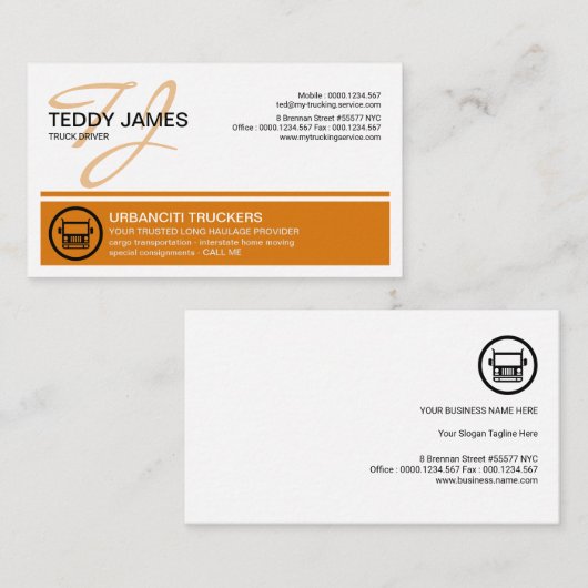 すばらしい一流のモノグラムの明るいロゴアイコントラック運送 名刺 (正面/裏面)