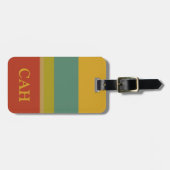 すばらしい世界のパレットのストライプのモノグラム ラゲッジタグ (正面横)