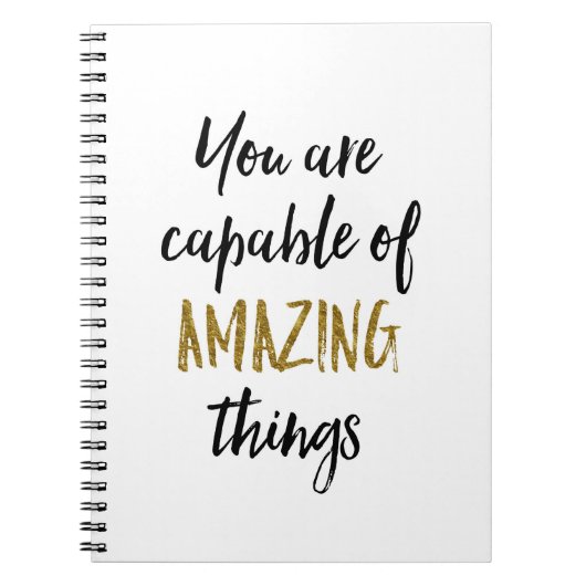 すばらしい事のやる気を起こさせるな引用文 ノートブック (正面)