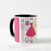 すばらしい五十年代: マリリンのペーパー人形の芸術のマグ マグカップ (正面左)