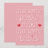 すばらしい人々はすばらしい赤ちゃんを作る 面白い妊娠 招待状 (正面/裏面)