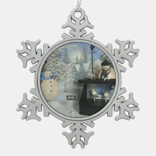 すばらしい人形遺い スノーフレークピューターオーナメント (正面)