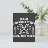 すばらしい人 ランダムな親切の斧 木工 ポストカード (スタンド正面)
