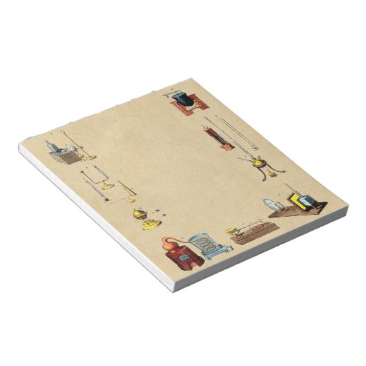 すばらしい仕事のための錬金術の実験室用具 ノートパッド (アングル)