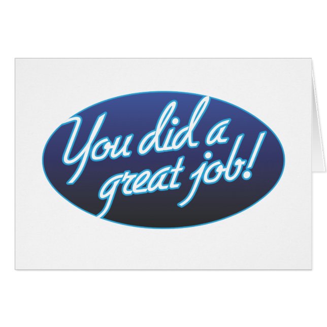 すばらしい仕事の折るカード (正面横)