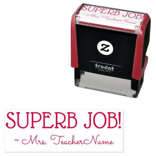 「すばらしい仕事！」 確認用ゴム印 セルフインキングスタンプ (インサイチュ)