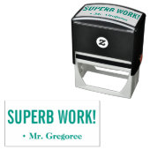 "すばらしい作品！" +チューターの名前ラバースタンプ セルフインキングスタンプ (インサイチュ)