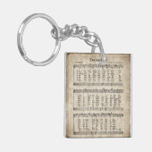 すばらしい優美のヴィンテージの賛美歌の楽譜Keychain キーホルダー (正面左)
