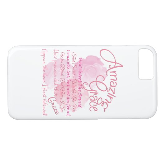 すばらしい優美の美しいピンクのバラのタイポグラフィ Case-Mate iPhoneケース (裏面(横))