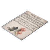 すばらしい優美の賛美歌、ヴィンテージのばら色のノート ノートブック (左側)