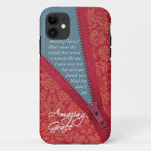 すばらしい優美の賛美歌-赤い花のジッパーの引きのデザイン Case-Mate iPhoneケース (裏面)