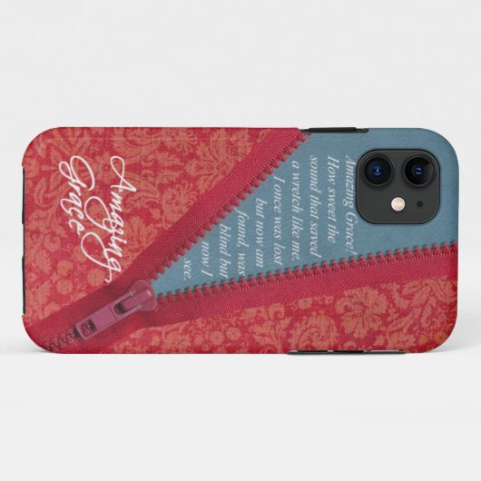すばらしい優美の賛美歌-赤い花のジッパーの引きのデザイン Case-Mate iPhoneケース (裏面(横))