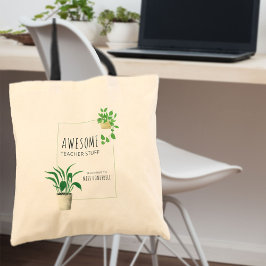 すばらしい先生のためのギフト 観葉植物 オーダーメイド トートバッグ