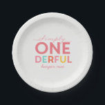 すばらしい単にONEDERFUL ペーパープレート<br><div class="desc">単にONEDERFUL。 この最初誕生日のデザインのスタイルのあなたの小さいもの特別な日に印を付けて下さい。 コレクションの部分。</div>